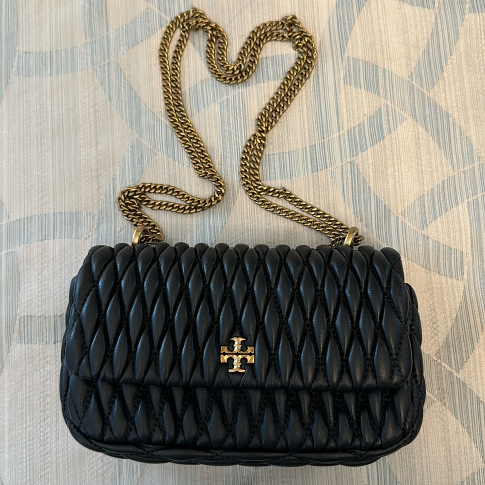 Tory Burch Kira ruched mini flap bag
